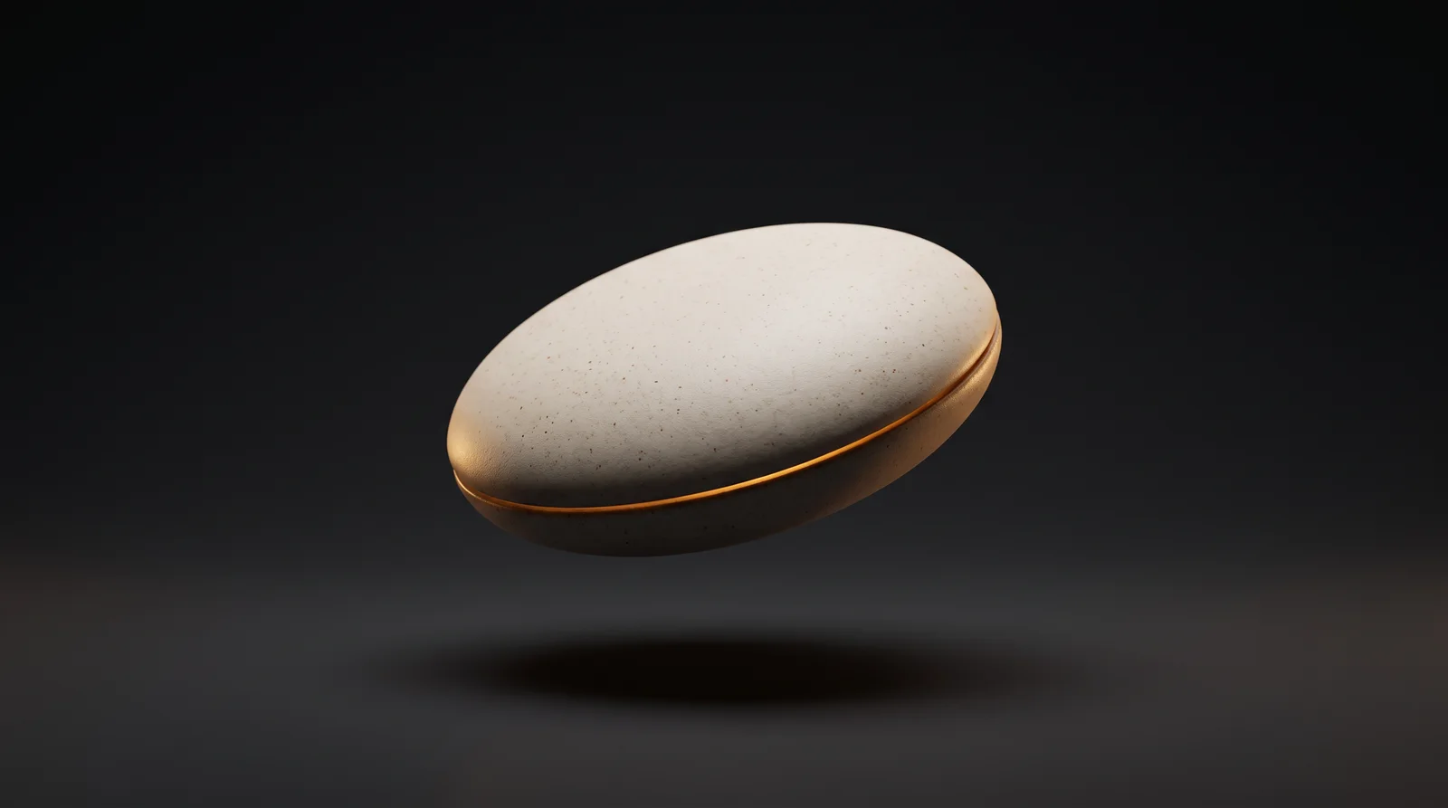 Murmur in Bone glaze, floating in a dark studio