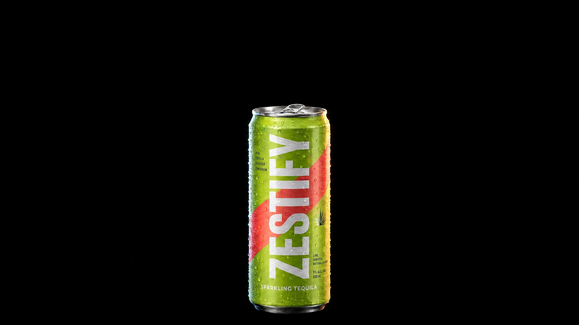 Electric Lime Zestify can with lime-green and coral packaging